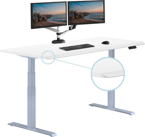 Vista 21 de Vari ComfortEdge - Escritorio de pie ajustable de 40 x 26 pulgadas, pequeño escritorio eléctrico de pie VariDesk para apartamento, dormitorio u