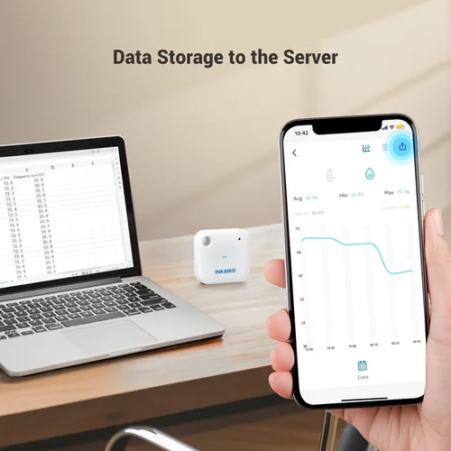 Vista 8 de Inkbird - Monitor de sensor de temperatura y humedad Wi-Fi con alarmas