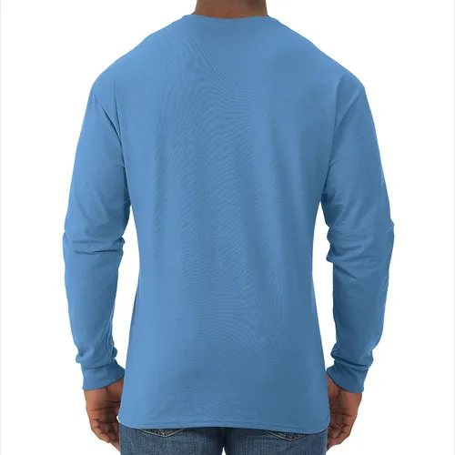 Vista 3 de Jerzees Men's Dri-Power Cotton Blend Long Sleeve Tees, Moisture Wicking, Odor Protection, UPF 30+, Sizes S-3x