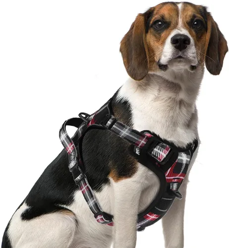 Vista 31 de PUPTECK Arnés sin tirones para perro, tamaño pequeño, ajustable, reflectante, con asa, de fácil control, cómodo y suave acolchado para perros Negro