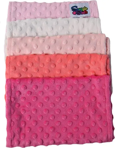 Vista 7 de Snuggle Stuffs Paquete de 5 paños para eructos Minky Dot para niñas - Tonos rosa