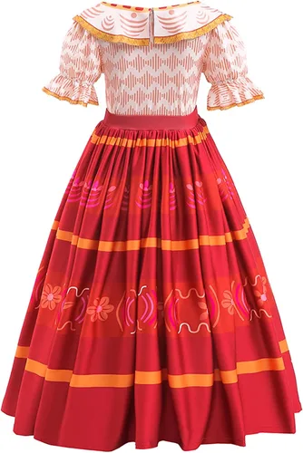 Vista 3 de keaiyouhuo Disfraz de Mirabel 3T-12T para cosplay disfraz de Isabela Luisa Dolores tía Pepa vestido Madrigal para la familia Halloween