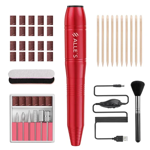 Vista 10 de Taladro de uñas eléctrico de 20000 rpm, compacto, portátil, Efile, profesional, manicura y pedicura, kit de taladro de lima de uñas para acrílico