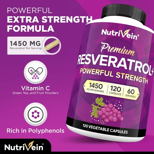 Vista 4 de Nutrivein Cápsulas de musgo marino premium y paquete de suplemento de resveratrol: cápsulas de resveratrol de alta absorción y musgo marino irlandés