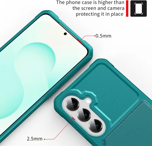 Vista 83 de Funda para Samsung Galaxy S21 Ultra con tarjetero, compatible con soporte magnético para automóvil, resistente a los golpes, resistente, suave, TPU