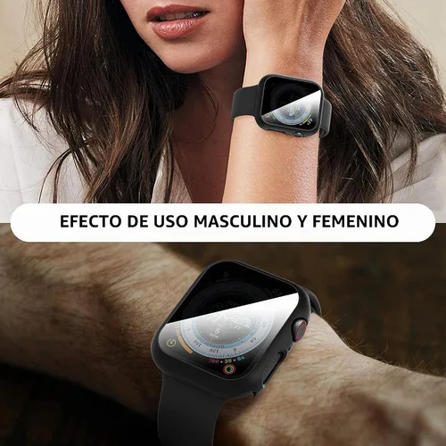 Vista 7 de Suoman - Funda protectora de pantalla para Apple Watch Series 6/5/4 SE de 1.575 in Paquete de 3 fundas ultrafinas de vidrio templado para iWatch