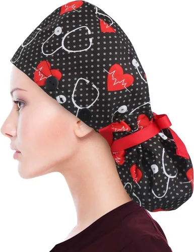Vista 20 de Scrub Caps for Women Surgical Caps Nurse Hat Functional Ponytail Holder for Long Hair Single or Satin-Lined