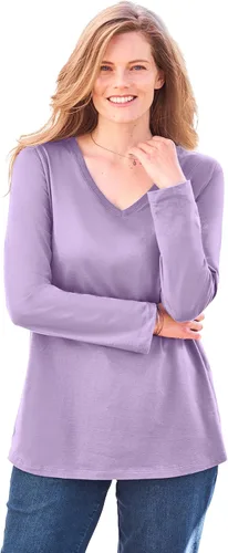 Vista 23 de Camiseta manga larga de talla grande para mujer Woman Within Negro
