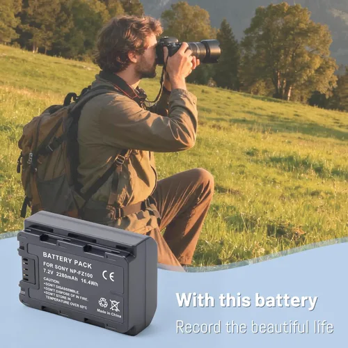 Vista 8 de Juego de batería NP-FZ100 y cargador de doble ranura para Sony A7iii, A7iv