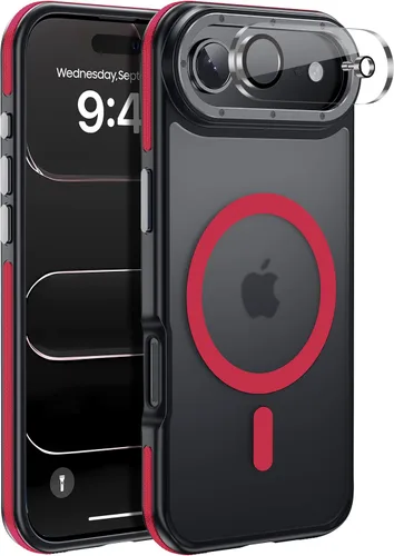 Vista 24 de Funda magnética para iPhone Air con protector de lente de cámara, protección grado militar de 10 pies, compatible con funda MagSafe Slim para iPhone