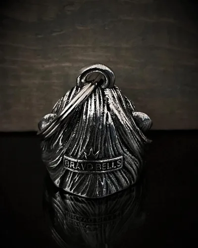 Vista 3 de Bravo Bells Campana de cabeza de león – Accesorio de campana de motociclista o llavero para buena suerte en la carretera – Fabricado en Estados