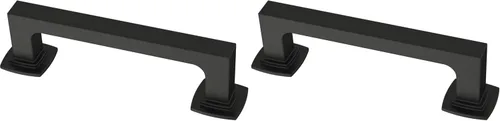Vista 42 de Franklin Brass (1 paquete) – Manijas de gabinete color negro mate, centro de agujero de 3-3/4 pulgadas, tiradores para cajones, puerta de gabinete
