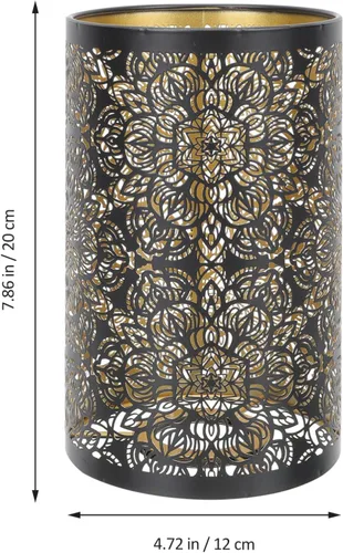 Vista 2 de Beaupretty Pantallas de lámpara de hierro para lámpara de batería, cubierta de luz de bombilla hueca E27 con clip para dormitorio, sala de estar