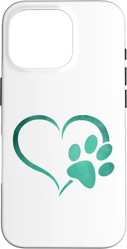 Vista 20 de Vintage green Dog Paw Print heart For Dogs Lover Case for iPhone 16