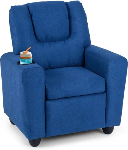 Vista 14 de GLACER Sillón reclinable para niños con portavasos de terciopelo vaca