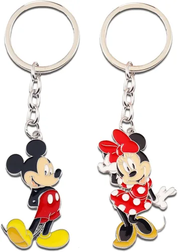Vista 2 de Disney Mickey y Minnie Mouse - Juego de llaveros de Disney de 2 piezas con Mickey y Minnie para niños hombres mujeres más calcomanías y más Mickey