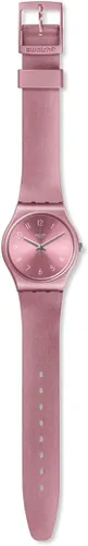 Vista 2 de Swatch Reloj analógico de cuarzo para mujer con correa de silicona GP161, pulsera, Rosado, Pulsera