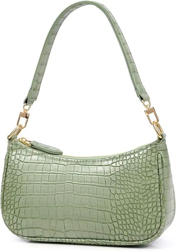 Vista 6 de DOREAMALOE Bolso de hombro de estilo clásico retro, para usar al hombro con cierre de cremallera para mujer