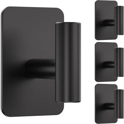 Vista 10 de Ganchos Autoadhesivos de Servicio Pesado – 26 libras máximo, ganchos de pared adhesivos de acero inoxidable para colgar toallas, abrigos, batas