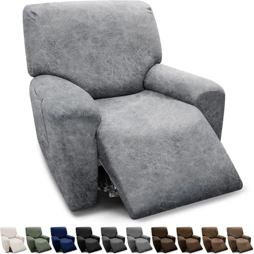 Vista 62 de Fundas para Sillón de 2 Piezas con Cojín en T, Fundas de Aspecto de Cuero para Sofá, Fundas para Sillas, Protector de Muebles Elástico, Funda