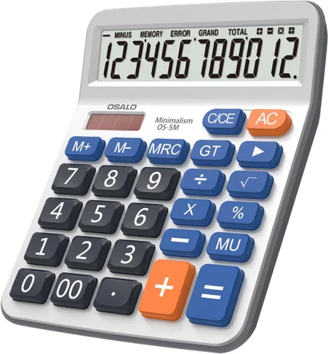 Vista 14 de Calculadora de escritorio, pantalla LCD extra grande, botón de computadora, calculadora de contabilidad de 12 dígitos (OS-2135 Pro-2Pcs)