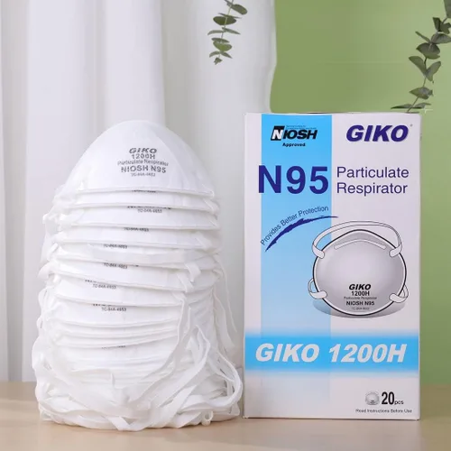 Vista 8 de GIKO Máscara facial N95 – 20 máscaras de seguridad contra el polvo, máscara protectora N95, protección contra el polvo PM2.5, humo de fuego