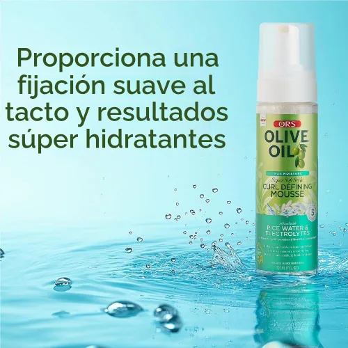 Vista 8 de ORS Aceite de oliva Max Moisture Curl Defining Mousse 7 onzas