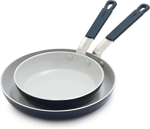 Vista 13 de GreenPan x Bobby Flay - Sartén antiadherente de 8", cerámica de diamante libre de PFAS, apta para inducción, mango de silicona que permanece frío