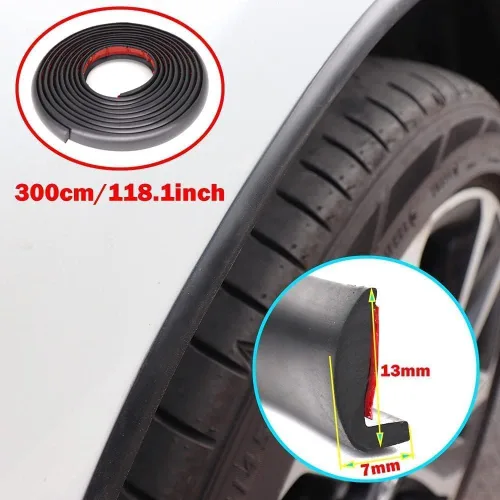 Vista 3 de AUTOXBERT 3M/10Pies Estilo L para Guardabarros de Coche y Camión, Cubierta de Cantoneras de Rueda, Sello de Goma para Labios del Coche, Parachoques