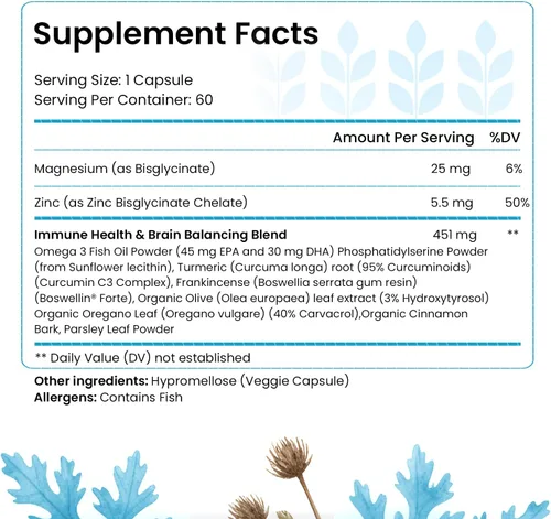 Vista 2 de HELLO HEALTH Immunostrong - Vitaminas de apoyo inmunológico diario 9 en 1 con refuerzo inmunológico, orégano, antioxidante calmante de hoja