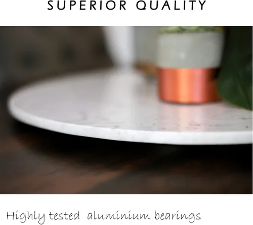 Vista 7 de Bandeja Giratoria de Mármol Lazy Susan Bandeja Rotatoria Plato para Servir Grande Centro de Mesa para Comedor - 20 Pulgadas