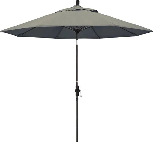 Vista 28 de California Umbrella GSCUF908117-5410 - Sombrilla redonda de 9 pies con poste de aluminio y varillas de fibra de vidrio para patio, 9 pies
