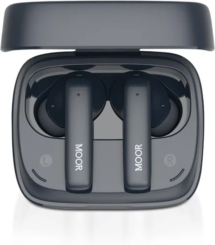 Vista 2 de MOOR Auriculares inalámbricos Bluetooth, auriculares con cancelación de ruido con graves profundos, ANC híbrido, modo de transparencia, IPX5