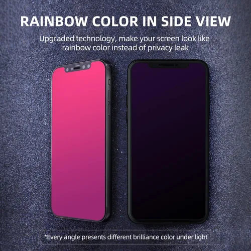 Vista 3 de EGKimBa Protector de pantalla de privacidad compatible con iPhone 11 Pro Max/iPhone XS Max, 6.5 pulgadas, degradado colorido electrochapado