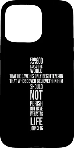 Vista 31 de Christian Cross John 3:16 Bible Verse Faith-Based Easter Case for iPhone 16