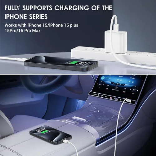 Vista 2 de QZIIW Paquete de 4 cables de carga rápida USB C de 3 pies para iPhone 17 16 15/17 16 15 Pro/16 15 Pro max/16 15 Plus, cable USB A a USB C