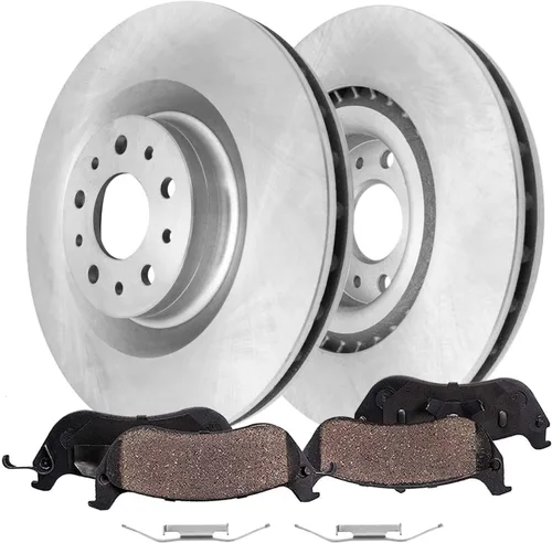 Vista 36 de Detroit Axle - Juego de 4 frenos delanteros para BMW X5 2002, 2003, 2004, 2005, 2006, rotores de freno de disco y pastillas de freno de cerámica