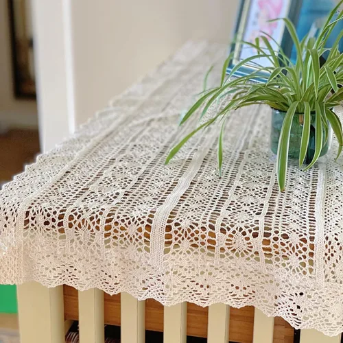 Vista 9 de Hsvanyr Mantel floral beige para decoración de mesa de 17 x 39 pulgadas, para mesa de noche, inauguración de la casa para fiestas, regalos, 100%