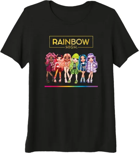 Vista 7 de Rainbow High - Camiseta premium Tri-Blend con diseño de muñecas de personajes Negro