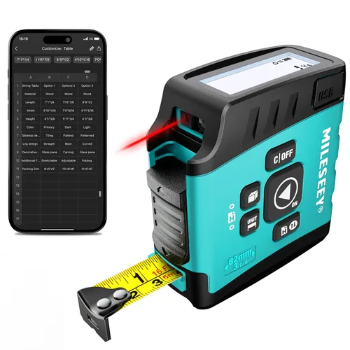 Vista 11 de MiLESEEY Cinta Métrica Láser Digital DT20, Herramienta de Medición Láser de 130 Pies, Cinta Métrica Digital de Fácil Lectura de 16 Pies Retráctil