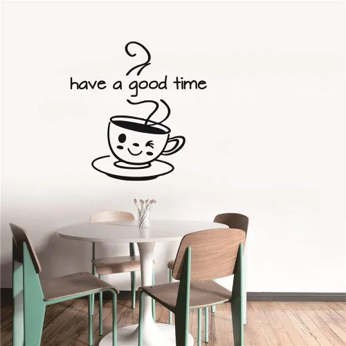 Vista 2 de Decoración de pared para comedor, cafetería, decoración de pared, calcomanía de pared de vinilo para cafetería, tienda de té, frase "Have a Good