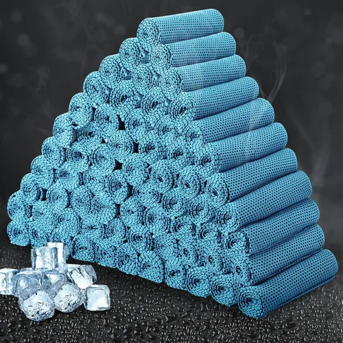 Vista 26 de Honoson Toalla de enfriamiento a granel – Toallas frescas para cuello y cara, microfibra transpirable y deportiva para gimnasio, yoga, viajes