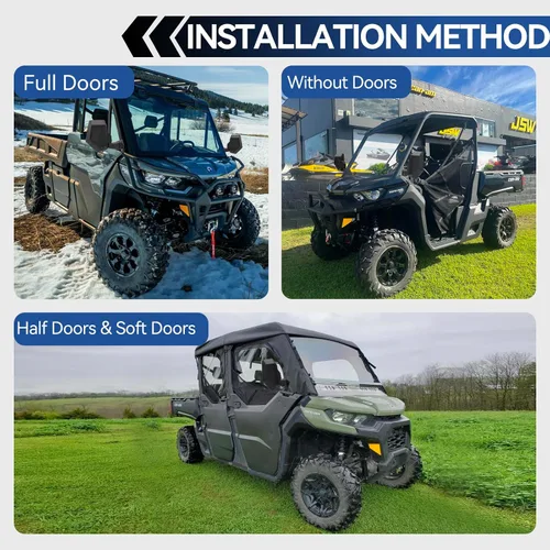Vista 2 de Espejo Defender, espejo lateral UTV para sin puerta y puerta media y puerta completa, espejos UTV ajustables compatibles con Can Am Defender HD5 HD7