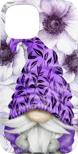 Vista 6 de Unique Purple Gnome with Lilac Anemones Floral Aesthetic Case for iPhone 17