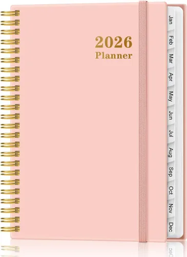 Vista 14 de Agenda 2026 – Agenda semanal y mensual de enero de 2026 a diciembre de 2026, planificador 2026 encuadernado en espiral con 12 pestañas mensuales