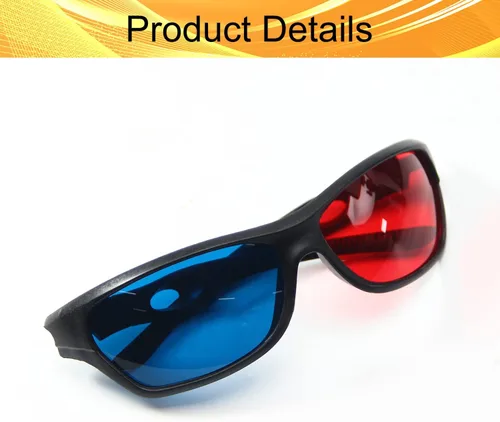 Vista 3 de Gafas ergonómicas 3D de color rojo y azul con diseño plegable para juegos de películas 3D, estilo 3D, para juegos de películas 3D