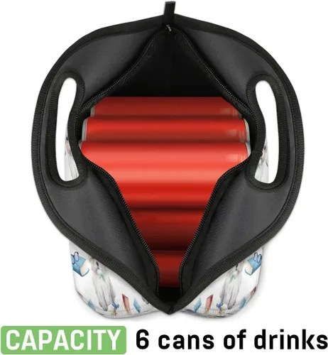Vista 5 de Book Puppy - Bolsa de almuerzo de neopreno con aislamiento para mujeres y hombres, ideal para almuerzo, aperitivos y bebidas, duradera y fácil
