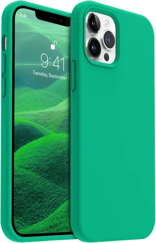Vista 8 de AOTESIER - Funda a prueba de golpes diseñada para iPhone 12 Pro Max, funda de silicona líquida con [forro de microfibra suave antiarañazos]