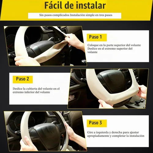 Vista 6 de JDDRY Funda para volante, protector de silicona para volante, funda universal para volante de vehículo, funda protectora para volante