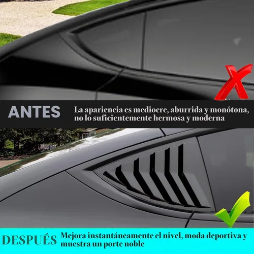 Vista 4 de YHCDSEA Para el modelo Y Cubierta de la rejilla de la ventana lateral Negro brillante